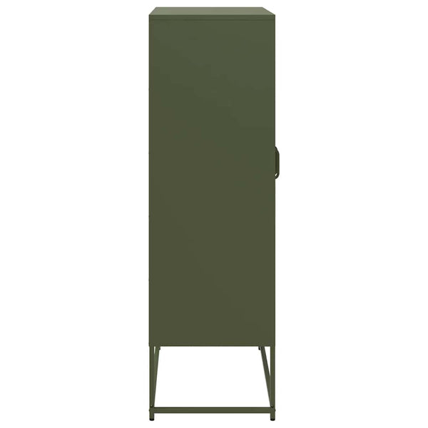 Olivgrünes Highboard Stahl 68x39x123cm