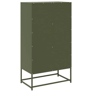 Olivgrünes Highboard Stahl 68x39x123cm