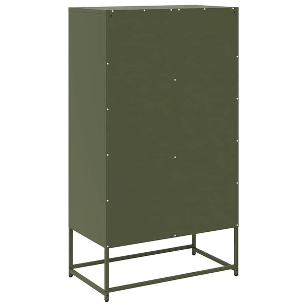 Olivgrünes Highboard Stahl 68x39x123cm