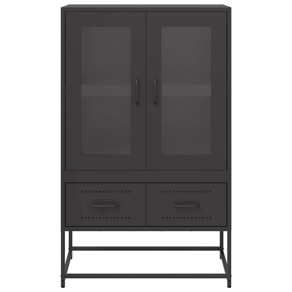 Highboard Schwarz Stahl 68x39x111,5 cm