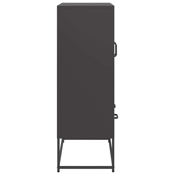Highboard Schwarz Stahl 68x39x111,5 cm