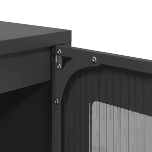 Highboard Schwarz Stahl 68x39x111,5 cm