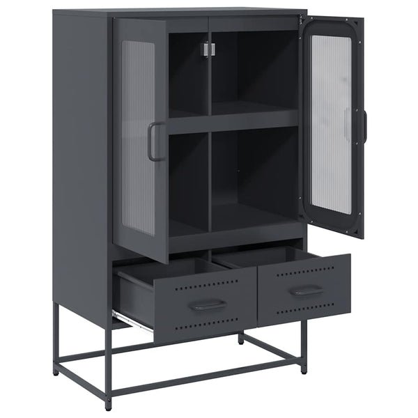 vidaXL Highboard anthracite 68x39x111,5 cm acier