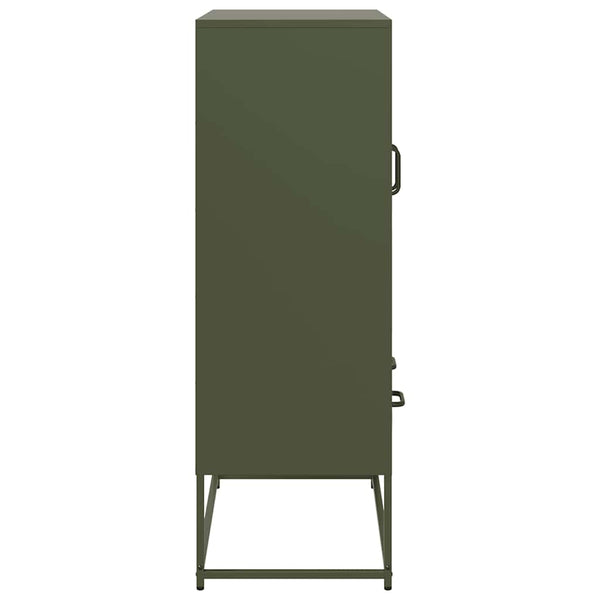 Olivgrünes Highboard aus Stahl, 68 cm