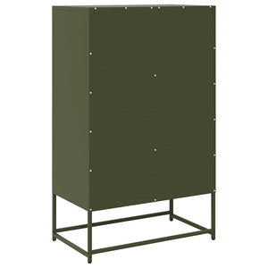 Olivgrünes Highboard aus Stahl, 68 cm