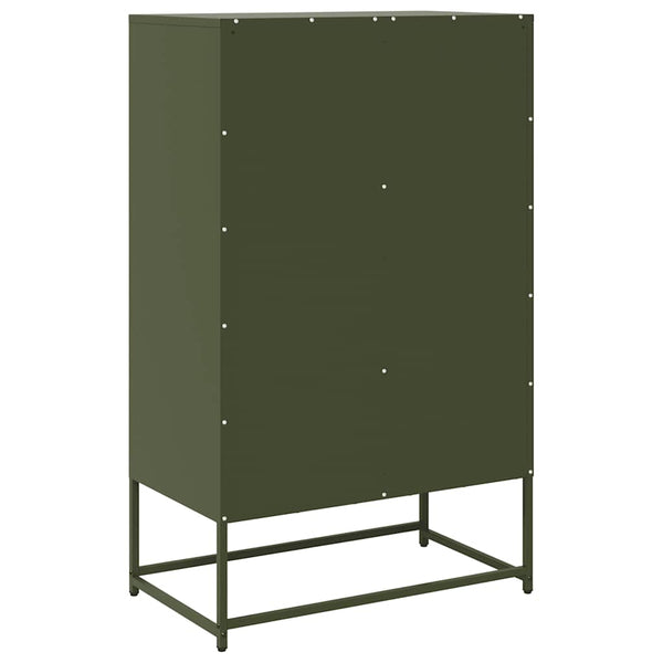 Olivgrünes Highboard aus Stahl, 68 cm