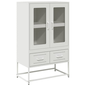 Highboard Weiß Stahl 68x39x111,5 cm