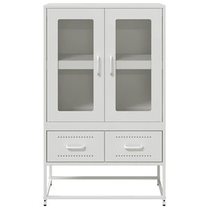 Highboard Weiß Stahl 68x39x111,5 cm
