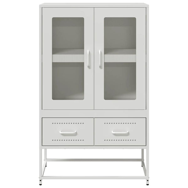Highboard Weiß Stahl 68x39x111,5 cm