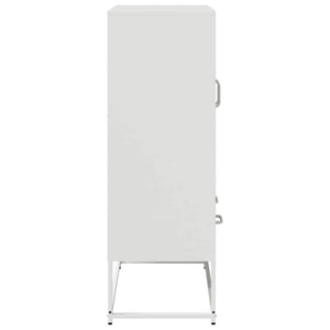 Highboard Weiß Stahl 68x39x111,5 cm