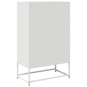 Highboard Weiß Stahl 68x39x111,5 cm