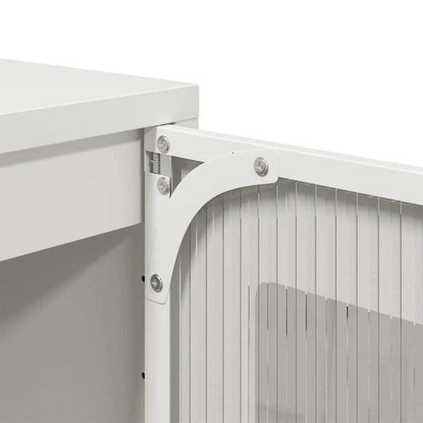 Highboard Weiß Stahl 68x39x111,5 cm