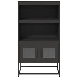 Highboard Schwarz Stahl 68x39x123cm