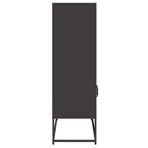 Highboard Schwarz Stahl 68x39x123cm