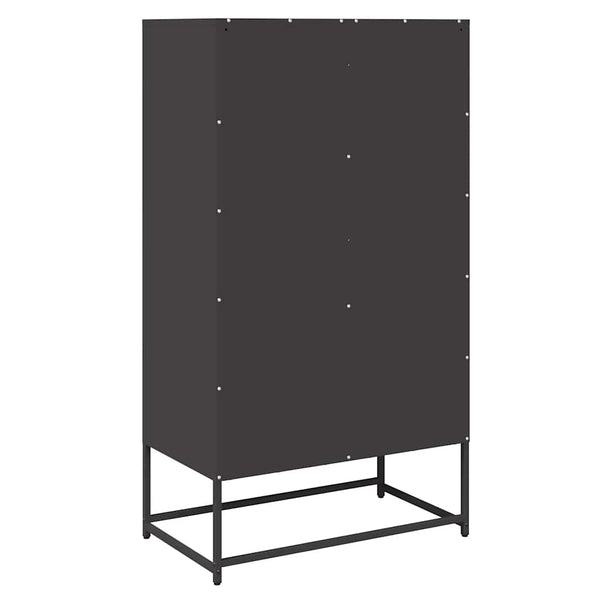Highboard Schwarz Stahl 68x39x123cm