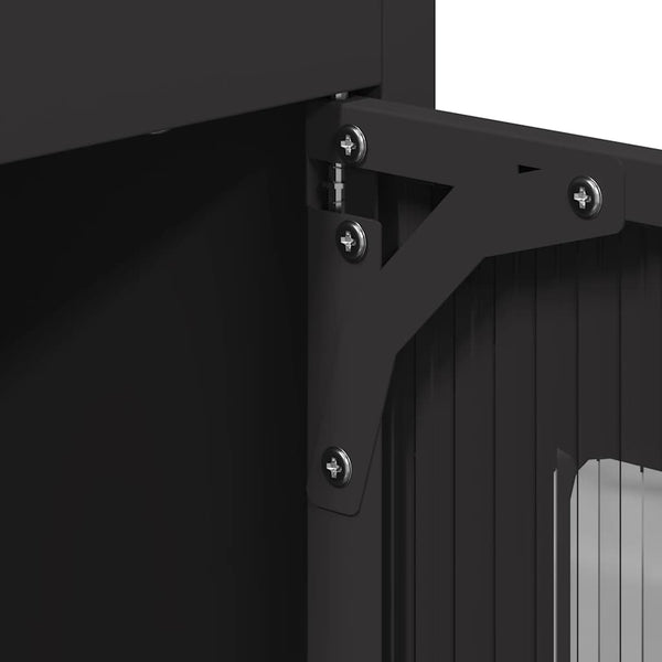 Highboard Schwarz Stahl 68x39x123cm
