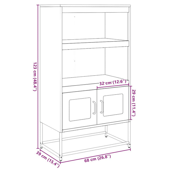 Highboard Rosa Stahl 68x39x123 cm