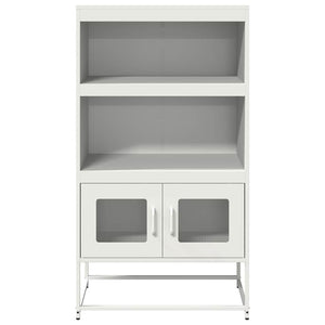 Highboard Weiß Stahl 68x39x123 cm