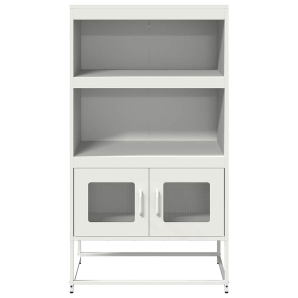 Highboard Weiß Stahl 68x39x123 cm