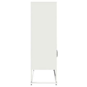 Highboard Weiß Stahl 68x39x123 cm