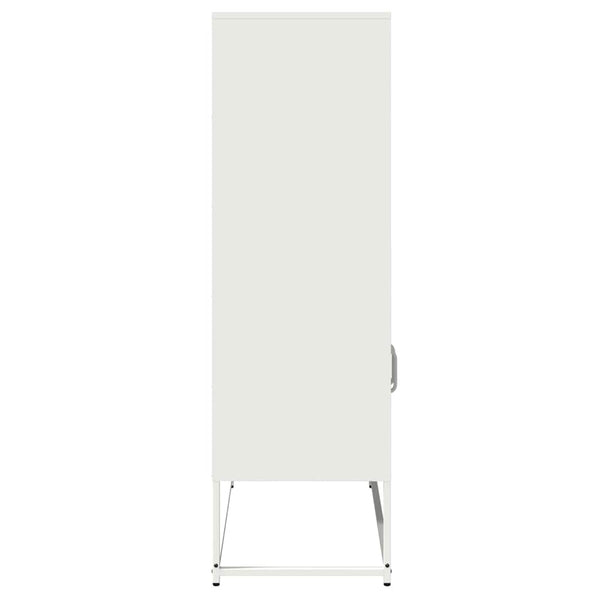 Highboard Weiß Stahl 68x39x123 cm