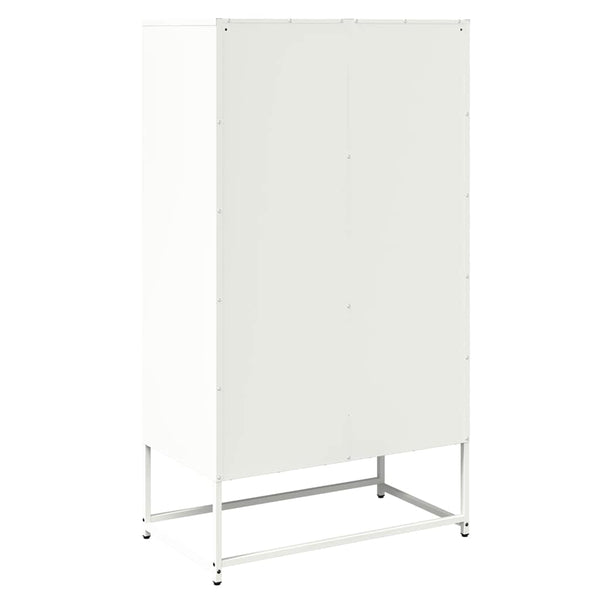 Highboard Weiß Stahl 68x39x123 cm