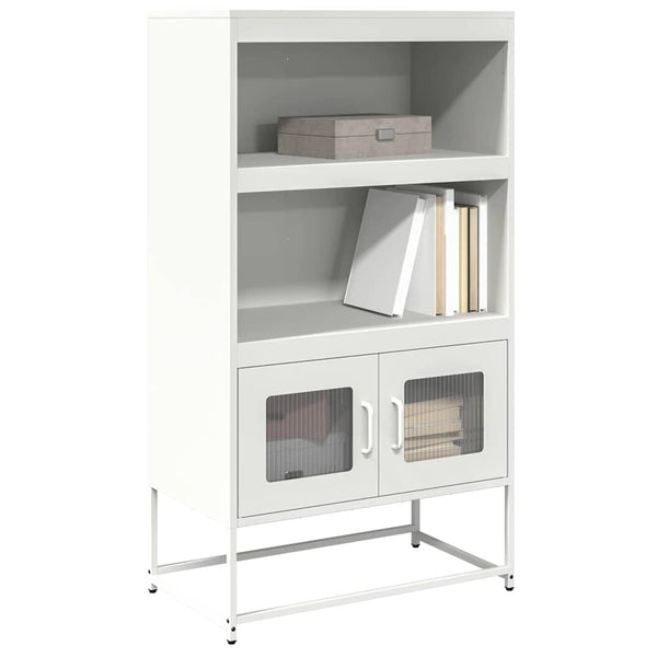 Highboard Weiß Stahl 68x39x123 cm