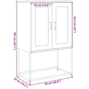 Highboard Schwarz 68x39x107 cm Stahl