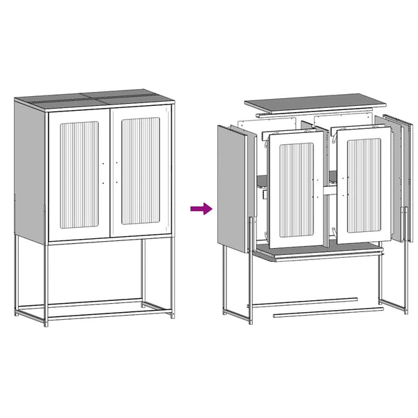 Highboard Rosa Stahl 68x39x107cm