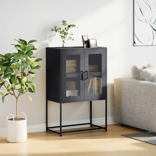 vidaXL Buffet haut anthracite 68x39x107 cm acier