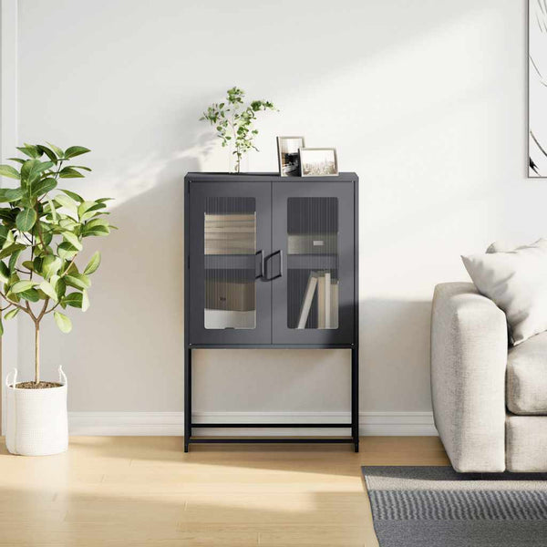 vidaXL Buffet haut anthracite 68x39x107 cm acier