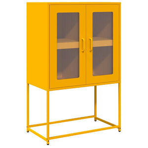 Highboard Senfgelb 68x39x107 cm Stahl
