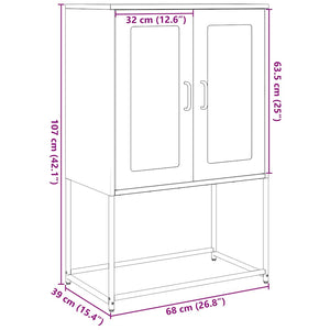 Olivgrünes Highboard 68x39x107 cm Stahl