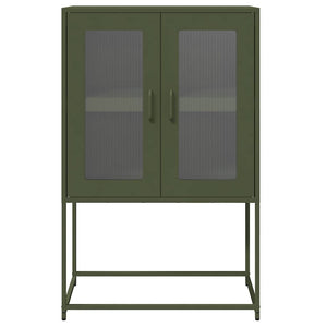 Olivgrünes Highboard 68x39x107 cm Stahl