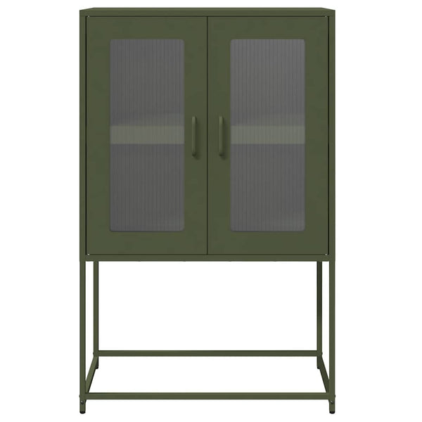 Olivgrünes Highboard 68x39x107 cm Stahl
