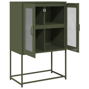 Olivgrünes Highboard 68x39x107 cm Stahl