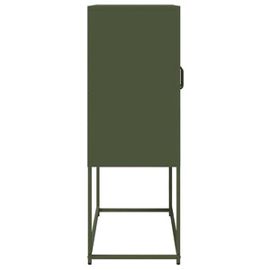 Olivgrünes Highboard 68x39x107 cm Stahl