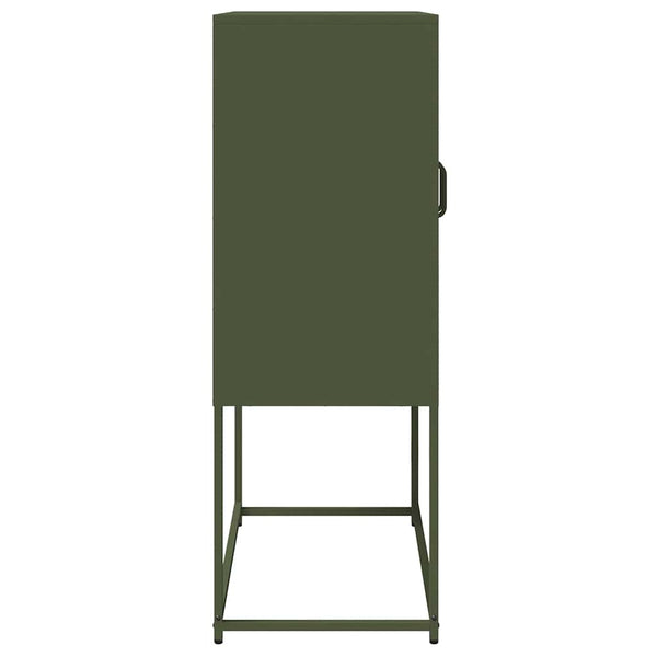 Olivgrünes Highboard 68x39x107 cm Stahl