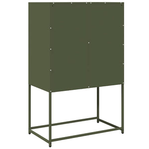 Olivgrünes Highboard 68x39x107 cm Stahl