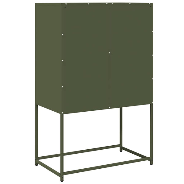 Olivgrünes Highboard 68x39x107 cm Stahl
