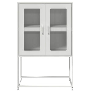 Highboard Weiß Stahl 68x39x107 cm