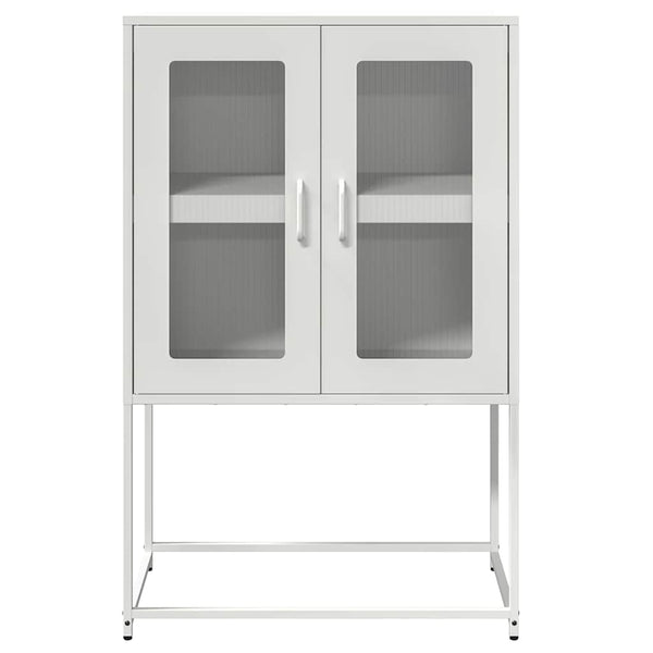 Highboard Weiß Stahl 68x39x107 cm