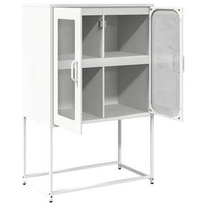 Highboard Weiß Stahl 68x39x107 cm