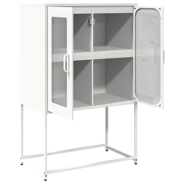 Highboard Weiß Stahl 68x39x107 cm