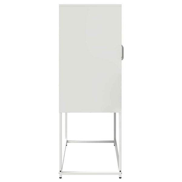 Highboard Weiß Stahl 68x39x107 cm