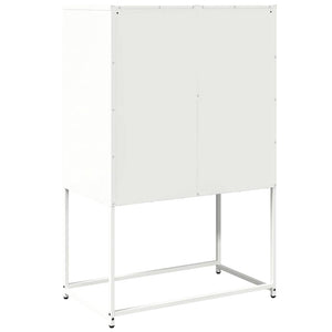 Highboard Weiß Stahl 68x39x107 cm