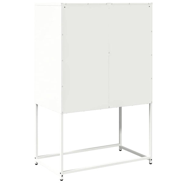 Highboard Weiß Stahl 68x39x107 cm