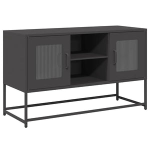 Schwarzer TV-Schrank aus Stahl, 100,5 cm