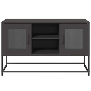 Schwarzer TV-Schrank aus Stahl, 100,5 cm