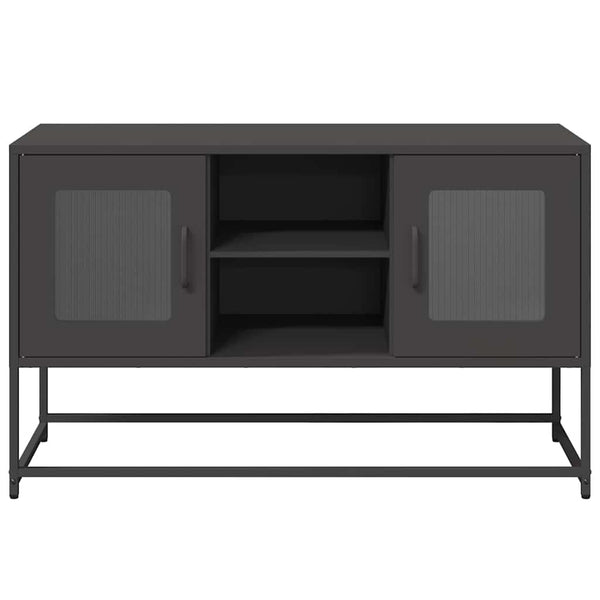 Schwarzer TV-Schrank aus Stahl, 100,5 cm